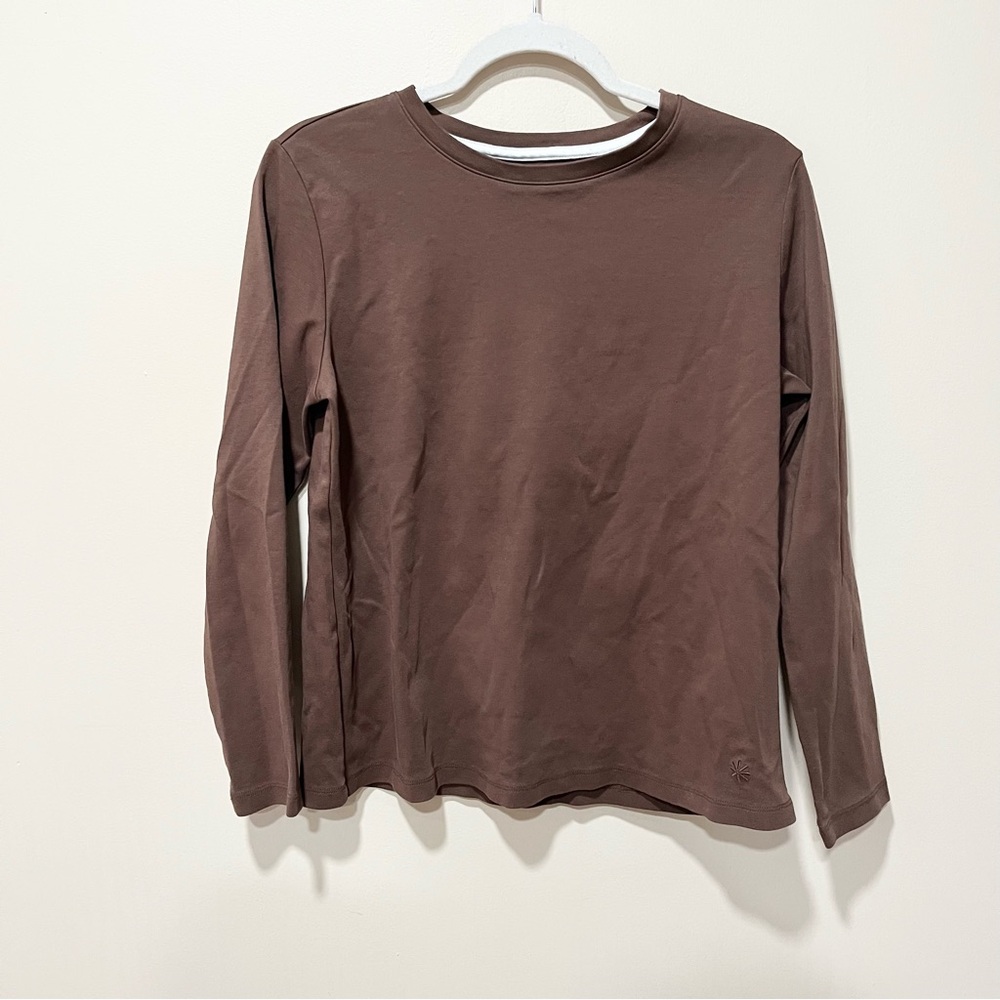 Isaac Mizrahi brown fall long sleeve top